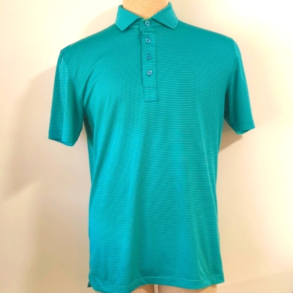 G/FORE Club Stripe Tech Jersey Slim Fit Golf Polo...Small